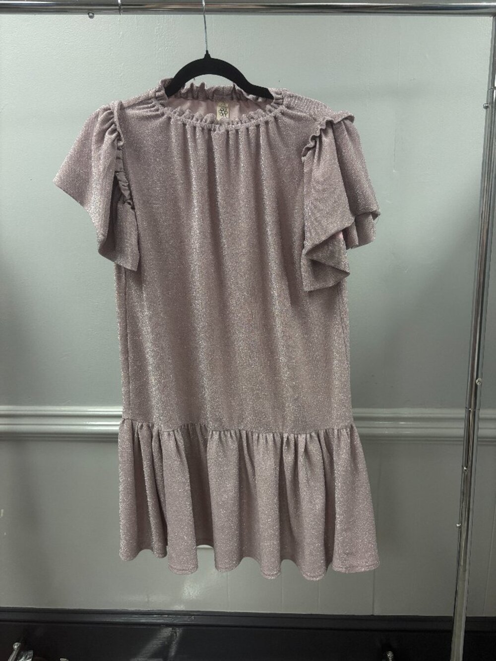 Knit Sparkle Dress Champagne